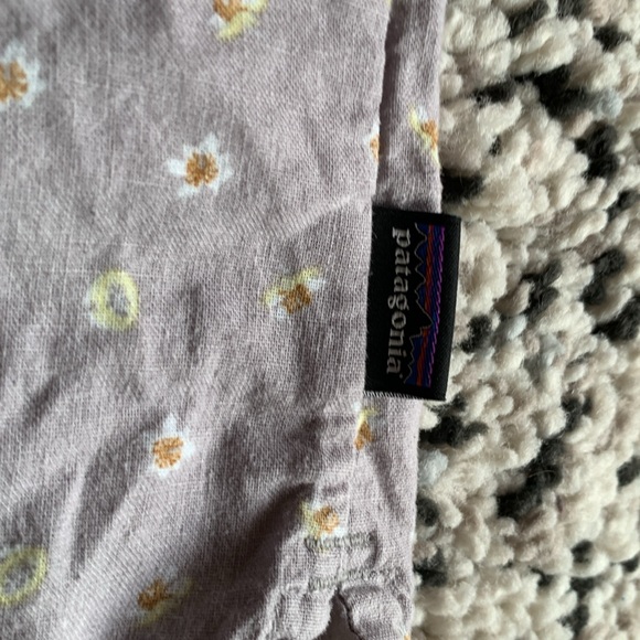 Patagonia Hemp Organic Cotton Blend Daisy Lemon Print Short Sleeve Shirt Small - Picture 11 of 16